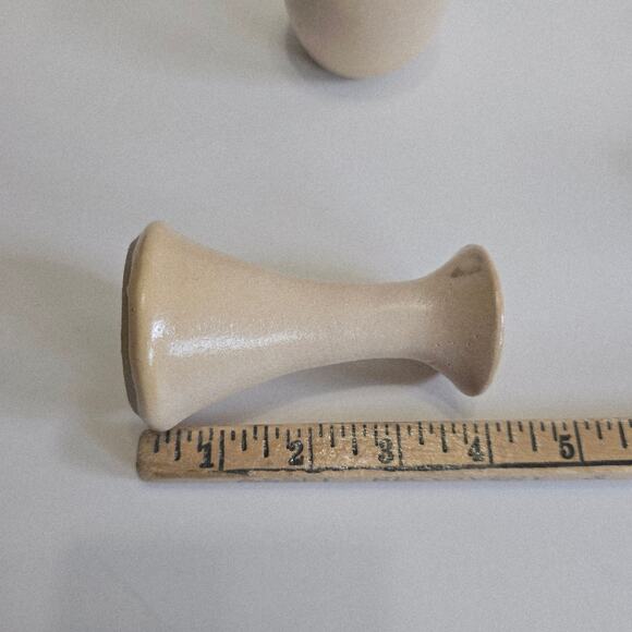 Dana Turpin Signed Pottery Three Piece Set Creamer, Sugar Bowl, Vase Tan Peach - Picture 8 of 10